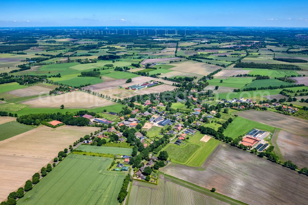 Aerial photograph Brest - Town View of the streets and houses of the residential areas in Brest in the state Lower Saxony, Germany