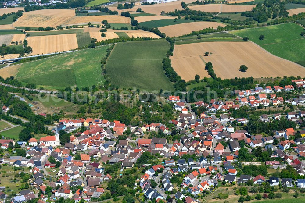 Bretten from the bird's eye view: Town View of the streets and houses of the residential areas in Bretten in the state Baden-Wuerttemberg, Germany