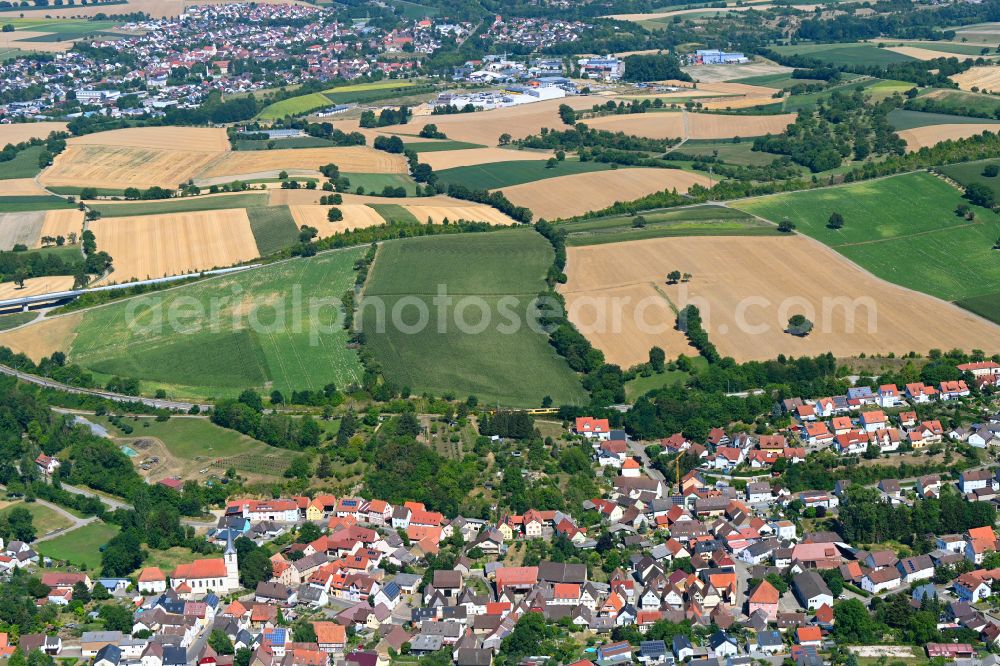 Aerial photograph Bretten - Town View of the streets and houses of the residential areas in Bretten in the state Baden-Wuerttemberg, Germany