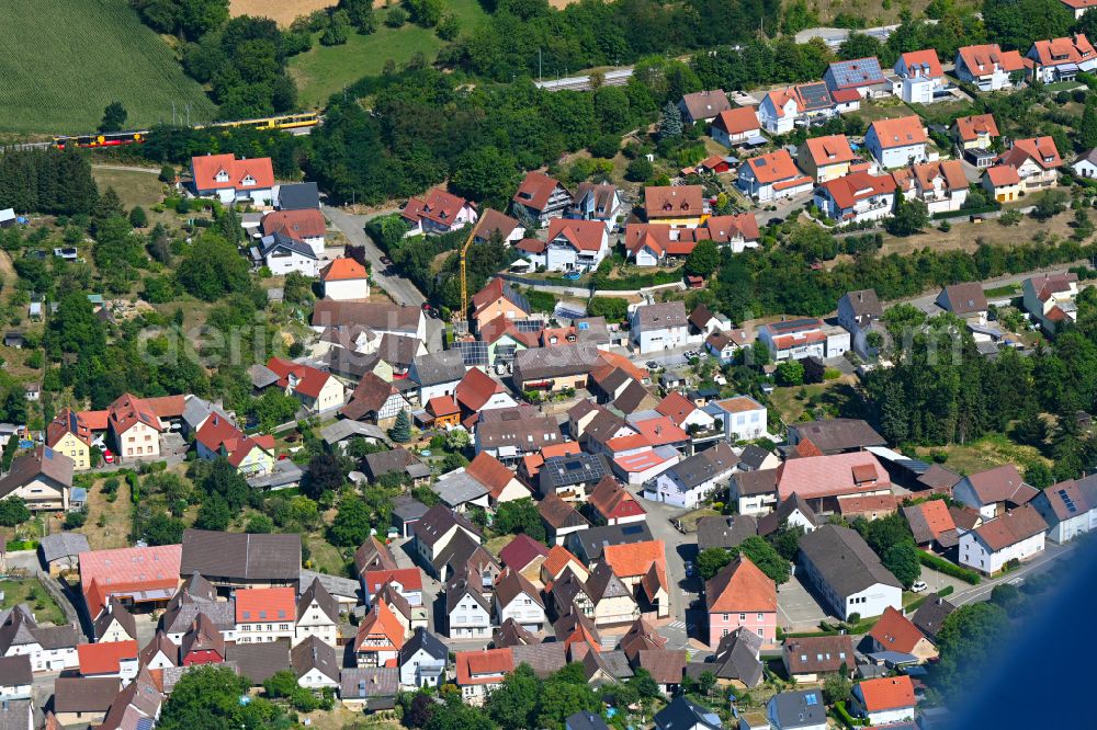 Bretten from the bird's eye view: Town View of the streets and houses of the residential areas in Bretten in the state Baden-Wuerttemberg, Germany