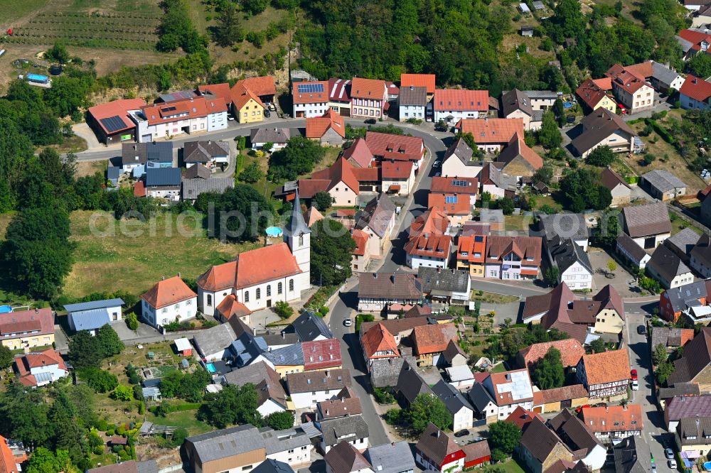 Aerial image Bretten - Town View of the streets and houses of the residential areas in Bretten in the state Baden-Wuerttemberg, Germany