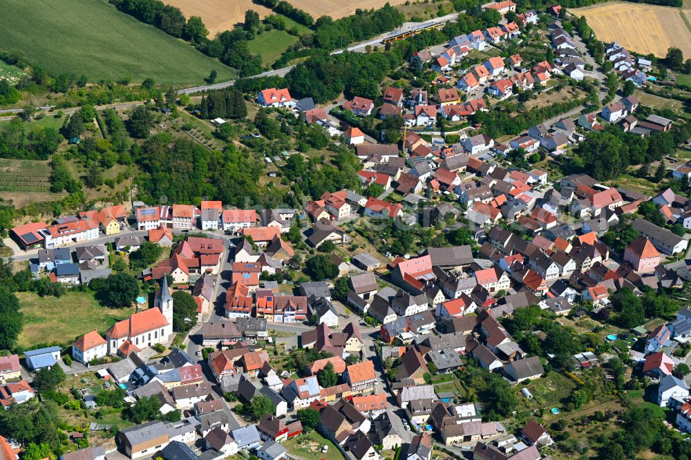 Aerial photograph Bretten - Town View of the streets and houses of the residential areas in Bretten in the state Baden-Wuerttemberg, Germany