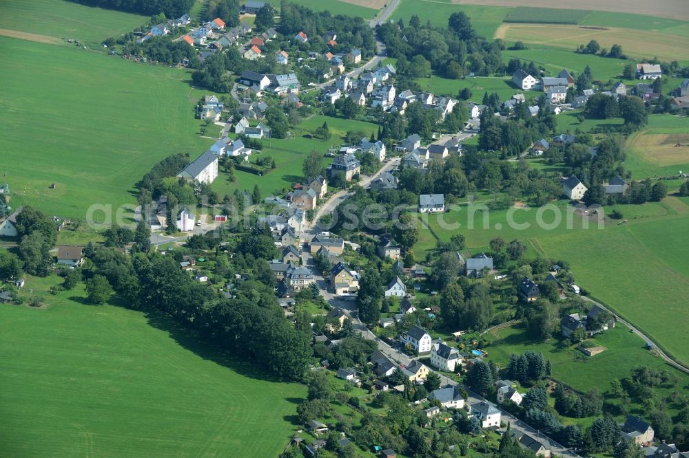 Bräunsdorf (Limbach-Oberfrohna) from the bird's eye view: View of Braeunsdorf (Limbach-Oberfrohna) in the state of Saxony