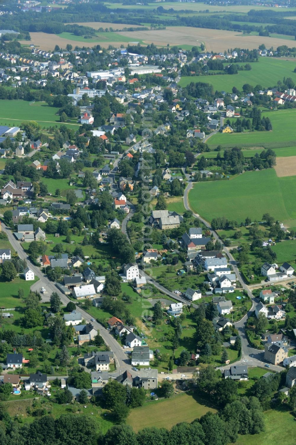 Aerial photograph Bräunsdorf (Limbach-Oberfrohna) - View of Braeunsdorf (Limbach-Oberfrohna) in the state of Saxony