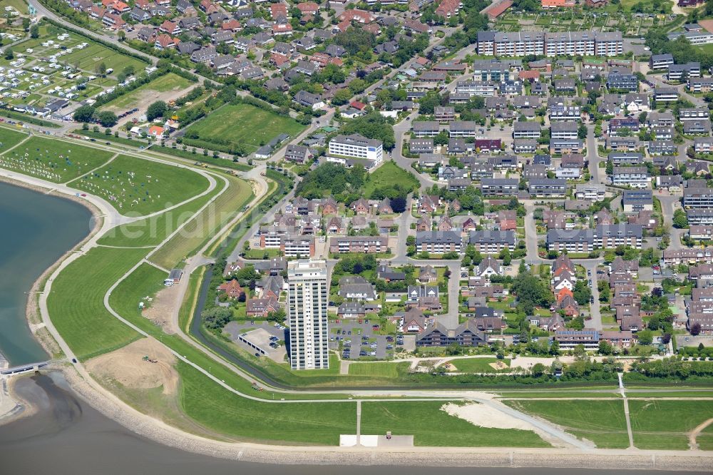 Aerial photograph Büsum - Town View of the streets and houses of the residential areas in Buesum in the state Schleswig-Holstein