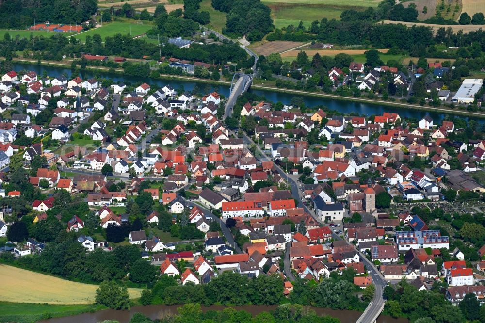 Aerial image Bubenreuth - Town View of the streets and houses of the residential areas in Bubenreuth in the state Bavaria, Germany