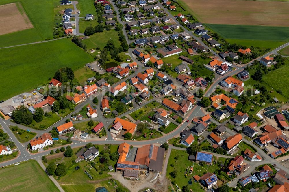 Buchenberg from the bird's eye view: Town View of the streets and houses in Buchenberg in the state Hesse, Germany