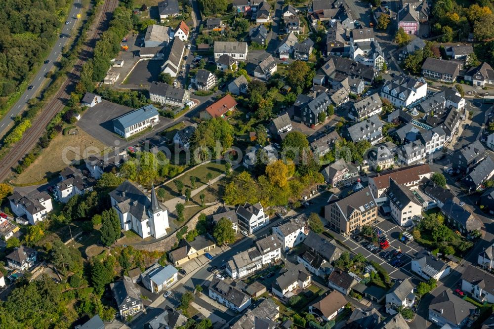 Burbach from the bird's eye view: Town View of the streets and houses of the residential areas in Burbach in the state North Rhine-Westphalia, Germany