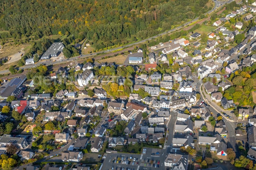 Aerial image Burbach - Town View of the streets and houses of the residential areas in Burbach in the state North Rhine-Westphalia, Germany