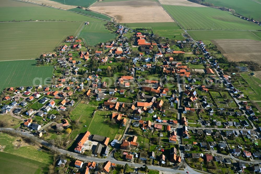 Aerial image Burgstemmen - Town View of the streets and houses of the residential areas in Burgstemmen in the state Lower Saxony, Germany