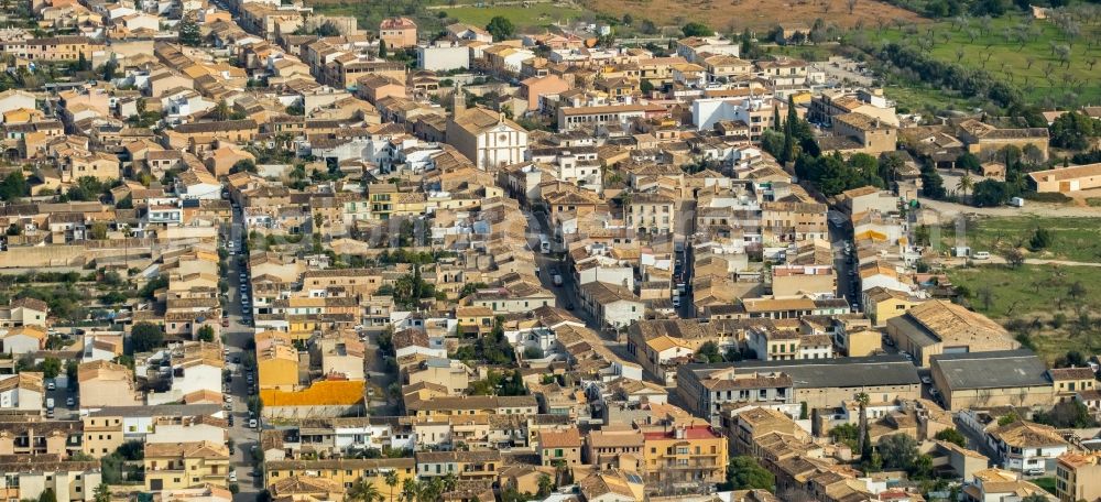 Aerial photograph Consell - District view of the streets and houses of the residential areas in Consell in Balearic island Mallorca, Spain