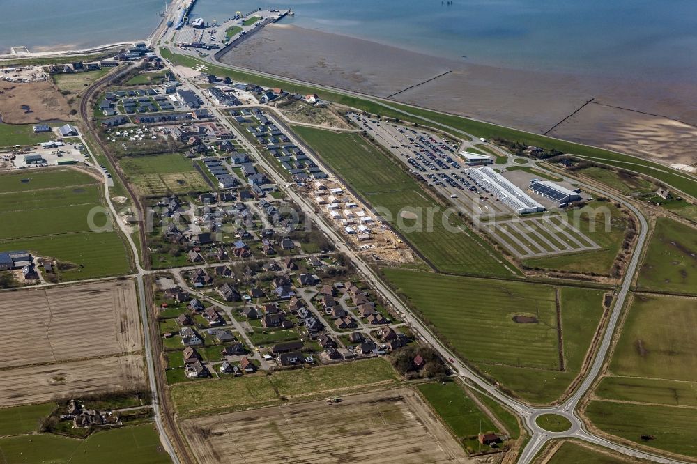 Aerial image Dagebüll - Town View of the streets and houses of the residential areas in Dagebuell in the state Schleswig-Holstein, Germany