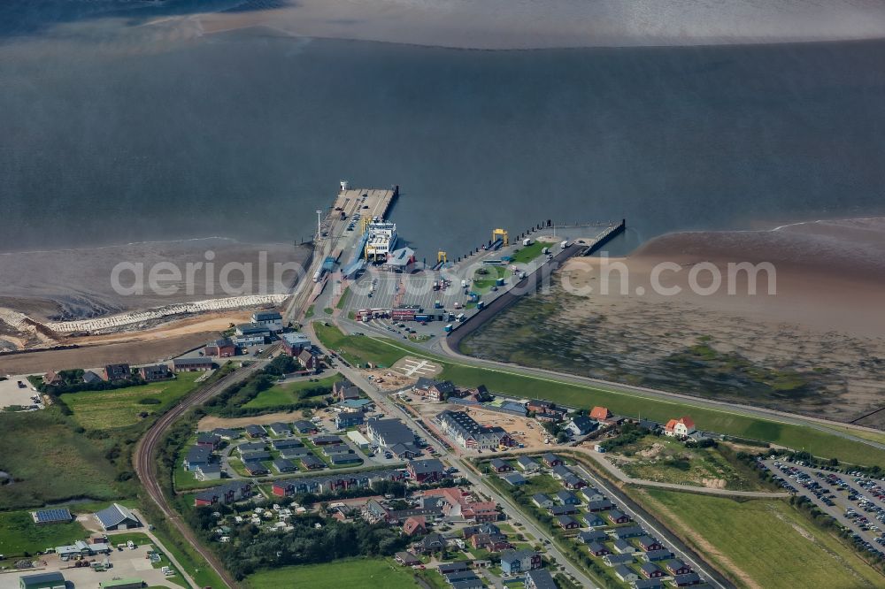 Aerial image Dagebüll - Town View of the streets and houses of the residential areas in Dagebuell in the state Schleswig-Holstein, Germany