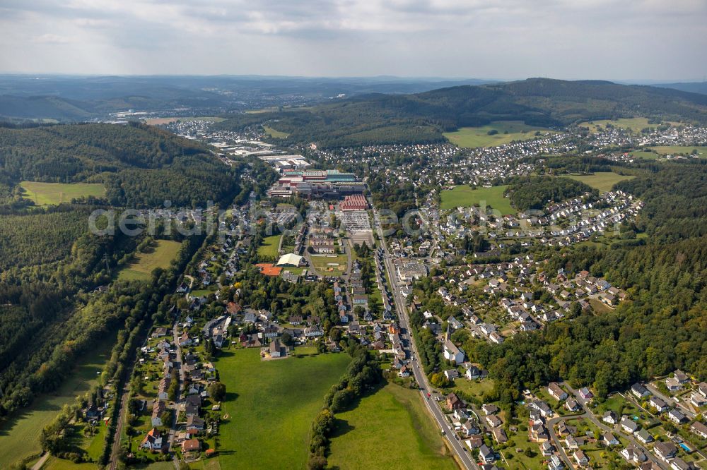 Dahlbruch from the bird's eye view: Town View of the streets and houses of the residential areas in Dahlbruch in the state North Rhine-Westphalia, Germany