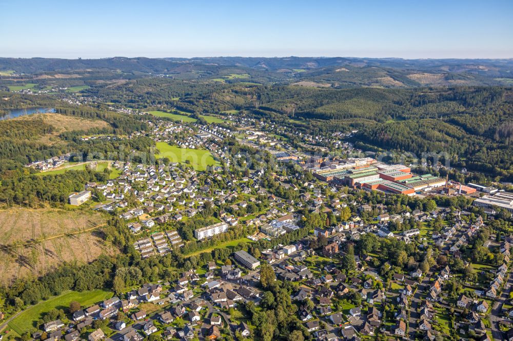 Dahlbruch from the bird's eye view: Town View of the streets and houses of the residential areas in Dahlbruch in the state North Rhine-Westphalia, Germany