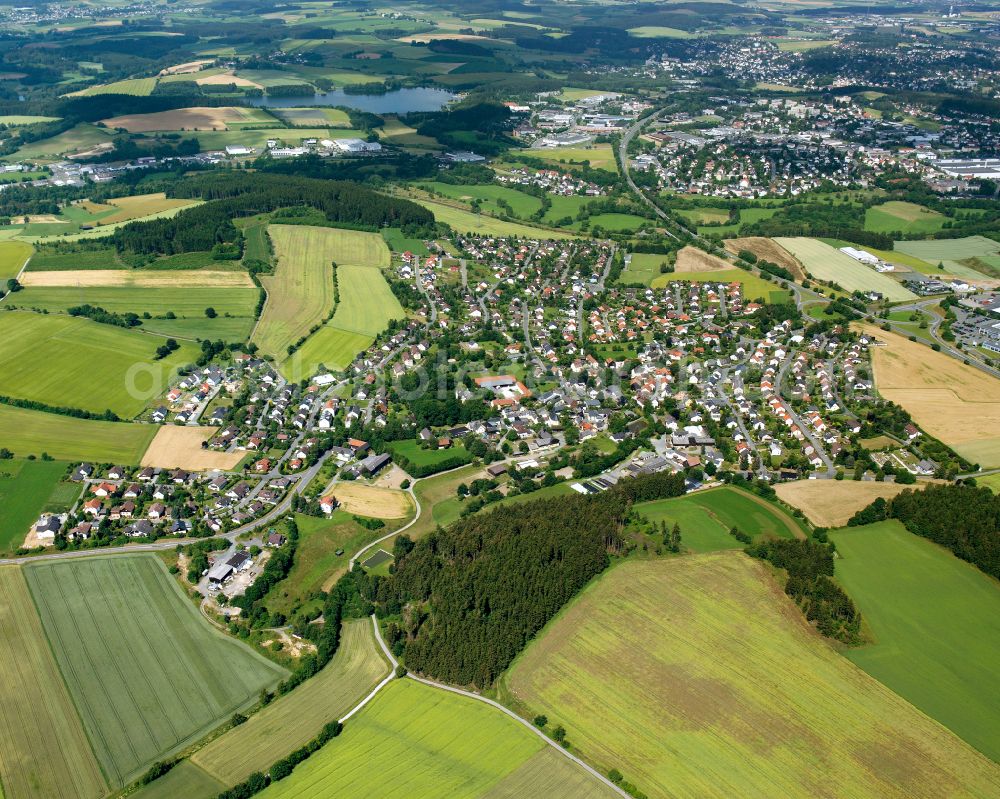 Aerial photograph Döhlau - Town View of the streets and houses of the residential areas in Döhlau in the state Bavaria, Germany