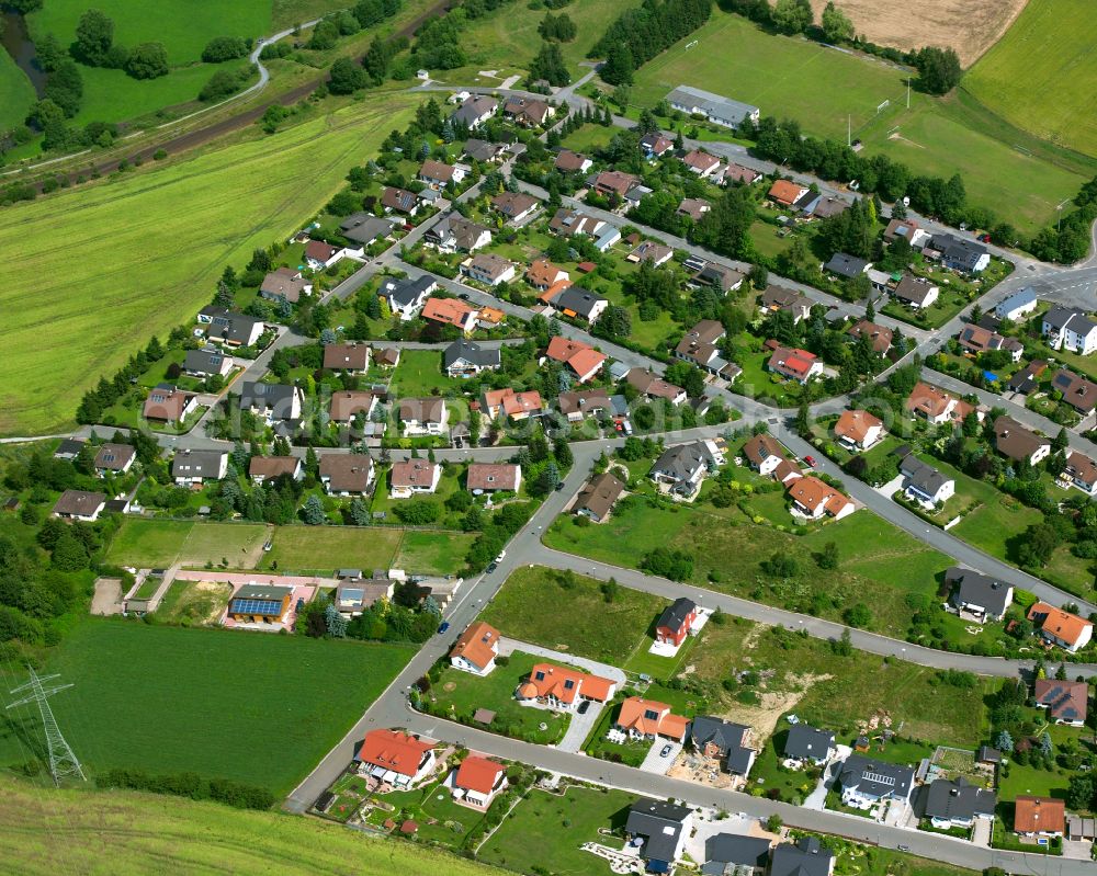 Aerial image Döhlau - Town View of the streets and houses of the residential areas in Doehlau in the state Bavaria, Germany