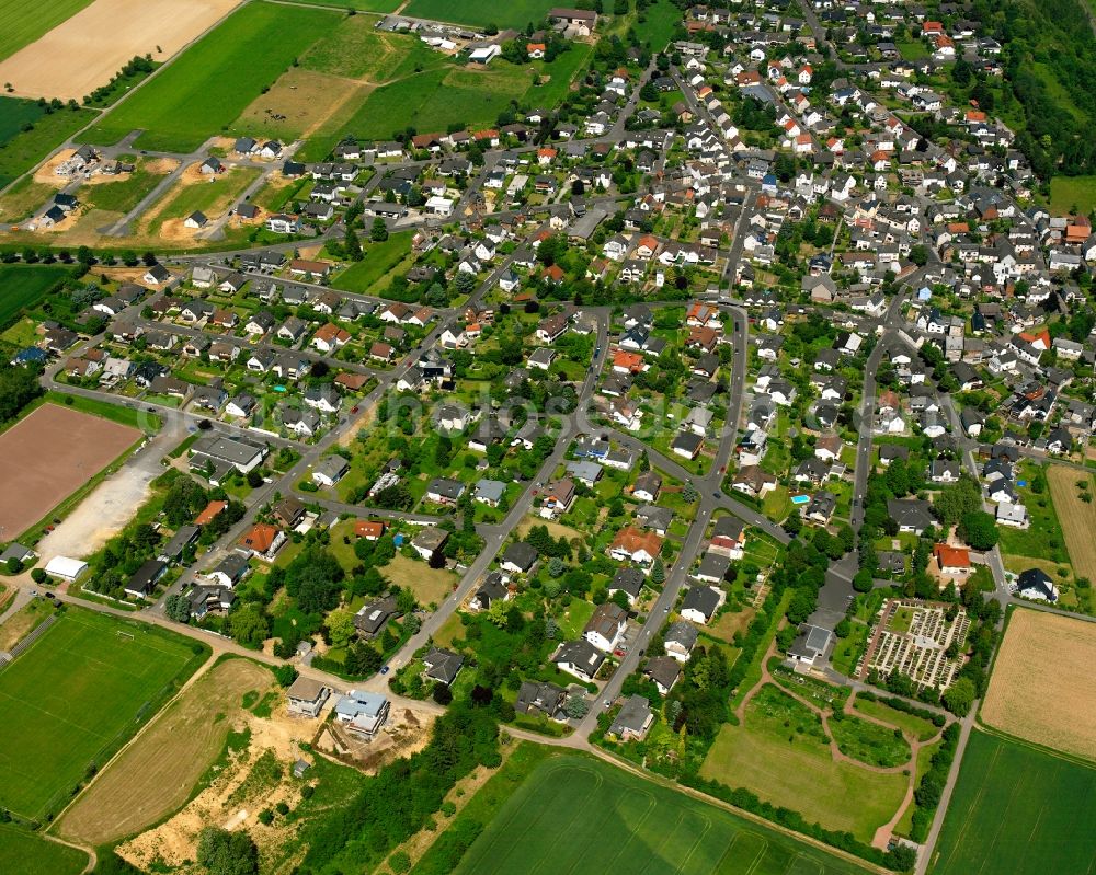 Aerial image Dietkirchen - Town View of the streets and houses of the residential areas in Dietkirchen in the state Hesse, Germany