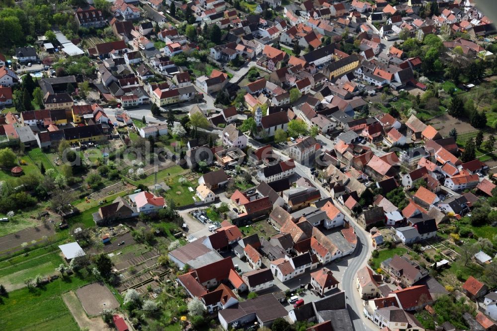 Dittelsheim-Heßloch from the bird's eye view: Townscape of Dittelsheim - Heßloch is a municipality in the district Alzey-Worms in Rhineland-Palatinate