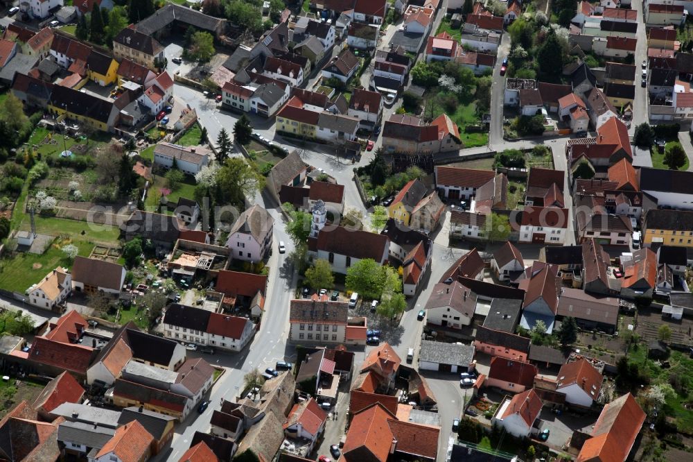 Aerial photograph Dittelsheim-Heßloch - Townscape of Dittelsheim - Heßloch is a municipality in the district Alzey-Worms in Rhineland-Palatinate