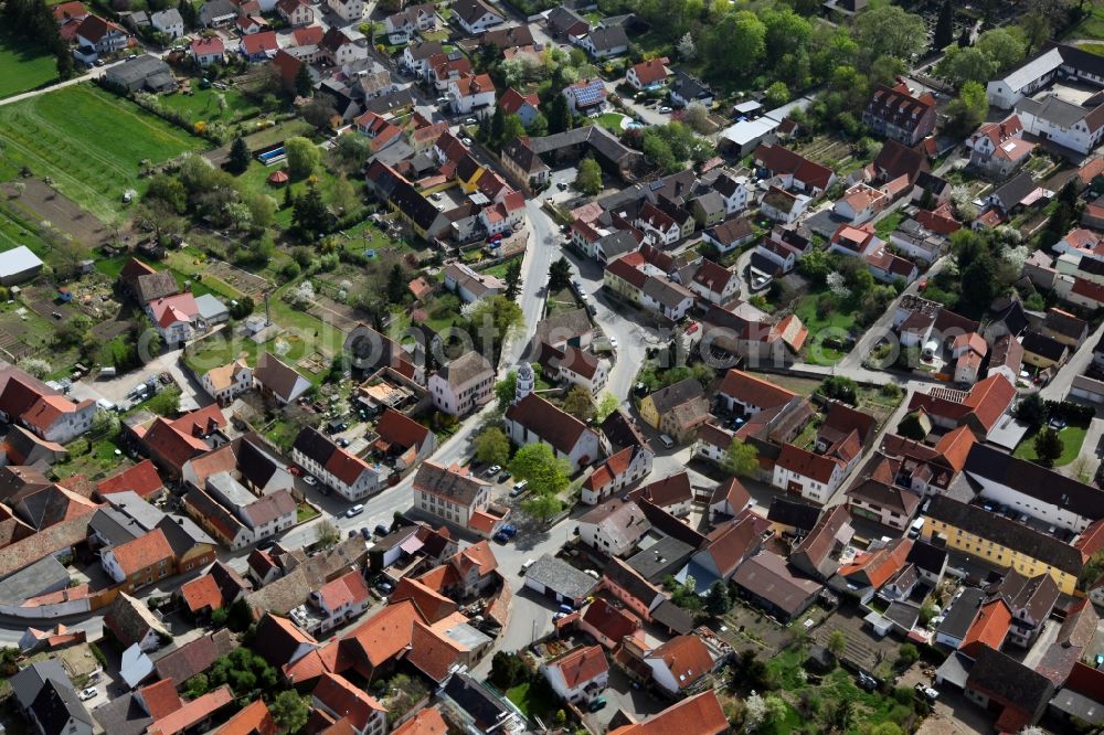 Dittelsheim-Heßloch from above - Townscape of Dittelsheim - Heßloch is a municipality in the district Alzey-Worms in Rhineland-Palatinate