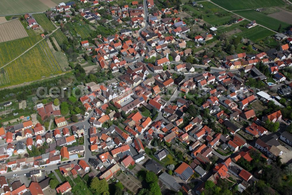 Dittelsheim-Heßloch from above - Townscape of Dittelsheim - Heßloch is a municipality in the district Alzey-Worms in Rhineland-Palatinate