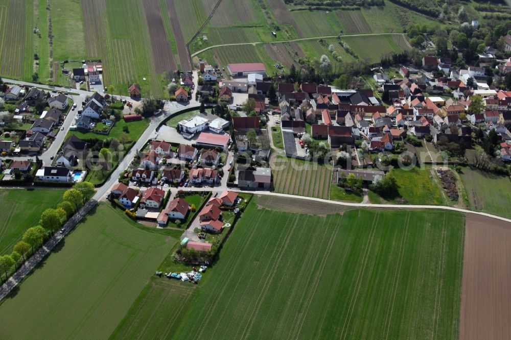 Dittelsheim-Heßloch from the bird's eye view: Townscape of Heßloch is a municipality in the district Alzey-Worms in Rhineland-Palatinate