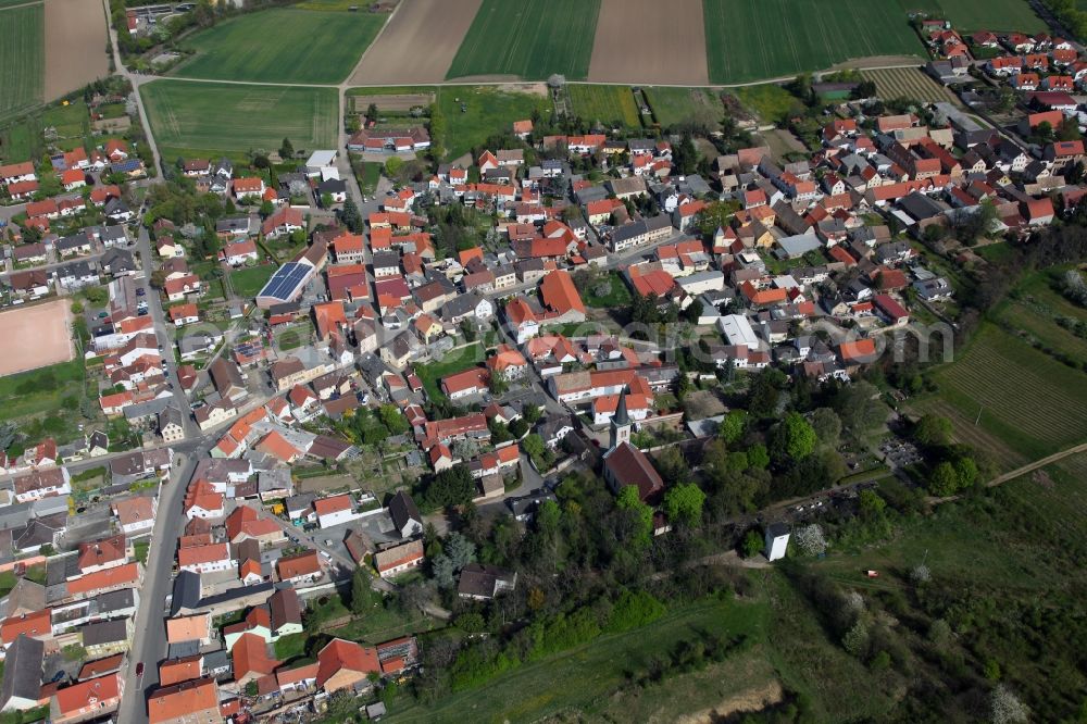 Aerial image Dittelsheim-Heßloch - Townscape of Heßloch is a municipality in the district Alzey-Worms in Rhineland-Palatinate