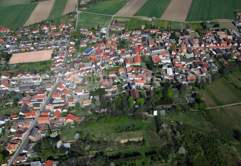 Aerial photograph Dittelsheim-Heßloch - Townscape of Heßloch is a municipality in the district Alzey-Worms in Rhineland-Palatinate