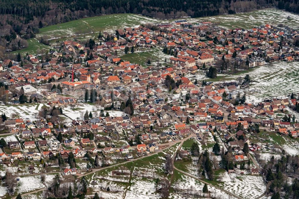 Aerial image Dobel - Town View of the streets and houses of the residential areas in Dobel in the state Baden-Wuerttemberg, Germany