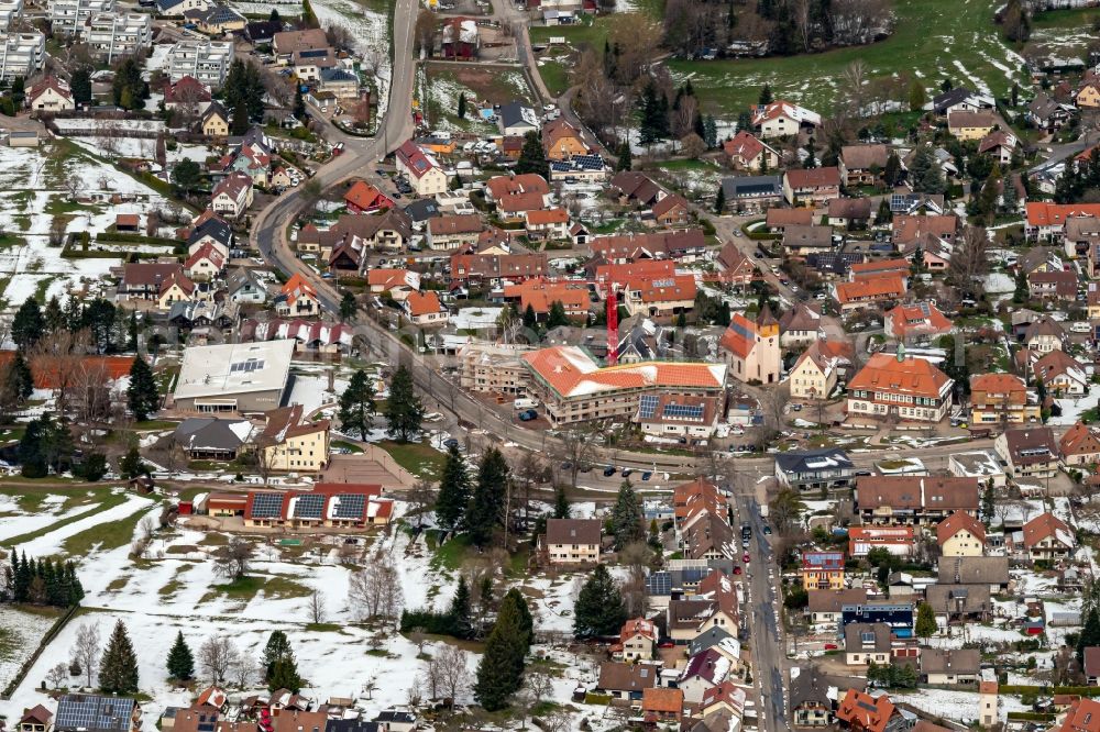 Aerial image Dobel - Town View of the streets and houses of the residential areas in Dobel in the state Baden-Wuerttemberg, Germany