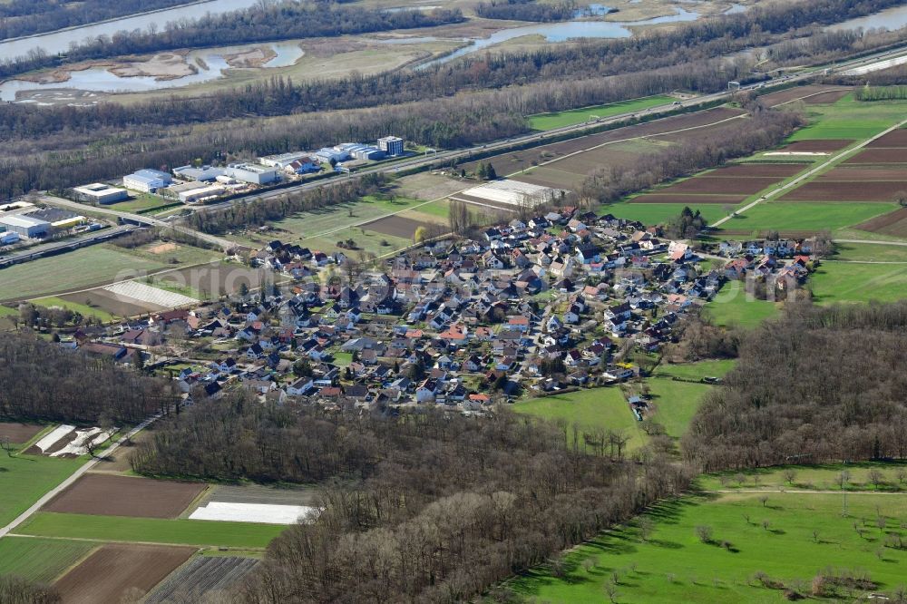 Weil am Rhein from above - Town view of the residential and industrial areas in the district Maerkt in Weil am Rhein in the state Baden-Wurttemberg, Germany