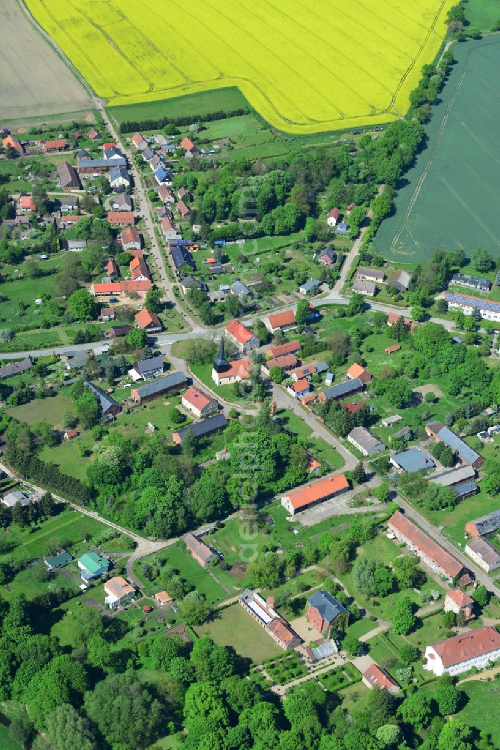 Winkel from the bird's eye view: Town View from the village Winkel in Brandenburg