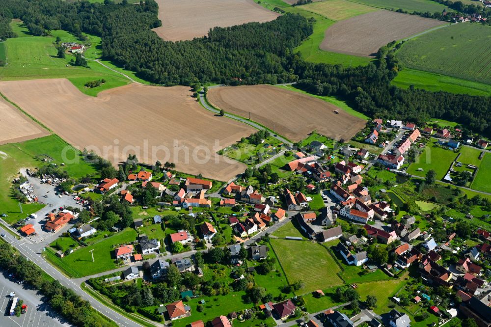 Aerial image Dorna - Town View of the streets and houses of the residential areas in Dorna in the state Thuringia, Germany