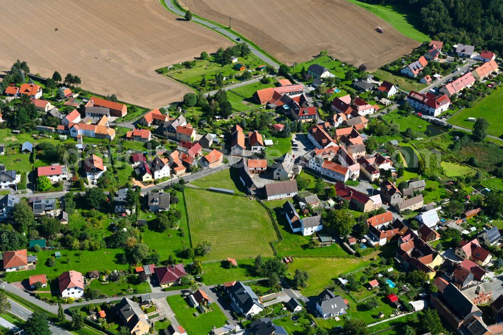 Aerial photograph Dorna - Town View of the streets and houses of the residential areas in Dorna in the state Thuringia, Germany