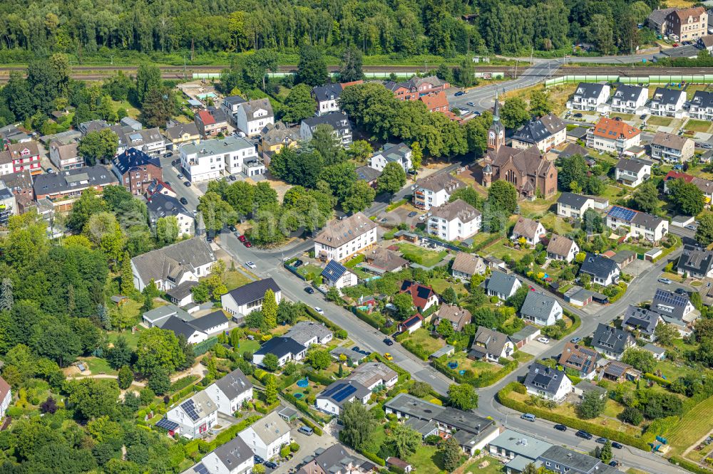 Dortmund from above - Town View of the streets and houses of the residential areas on street Kuehlkamp in the district Husen-Sued in Dortmund at Ruhrgebiet in the state North Rhine-Westphalia, Germany