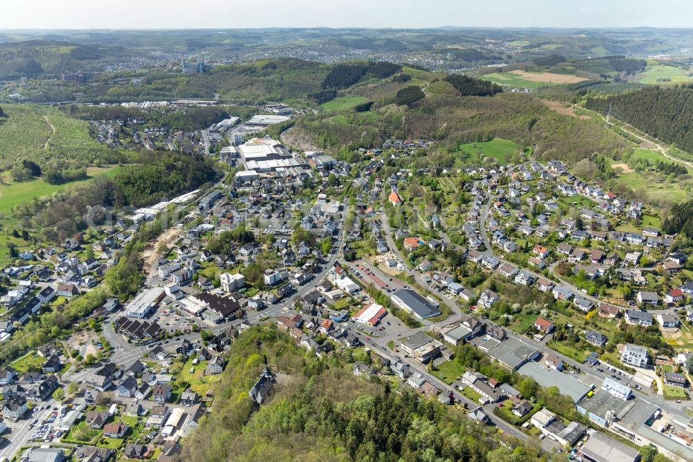 Dreis-Tiefenbach from above - Town View of the streets and houses of the residential areas in Dreis-Tiefenbach in the state North Rhine-Westphalia, Germany