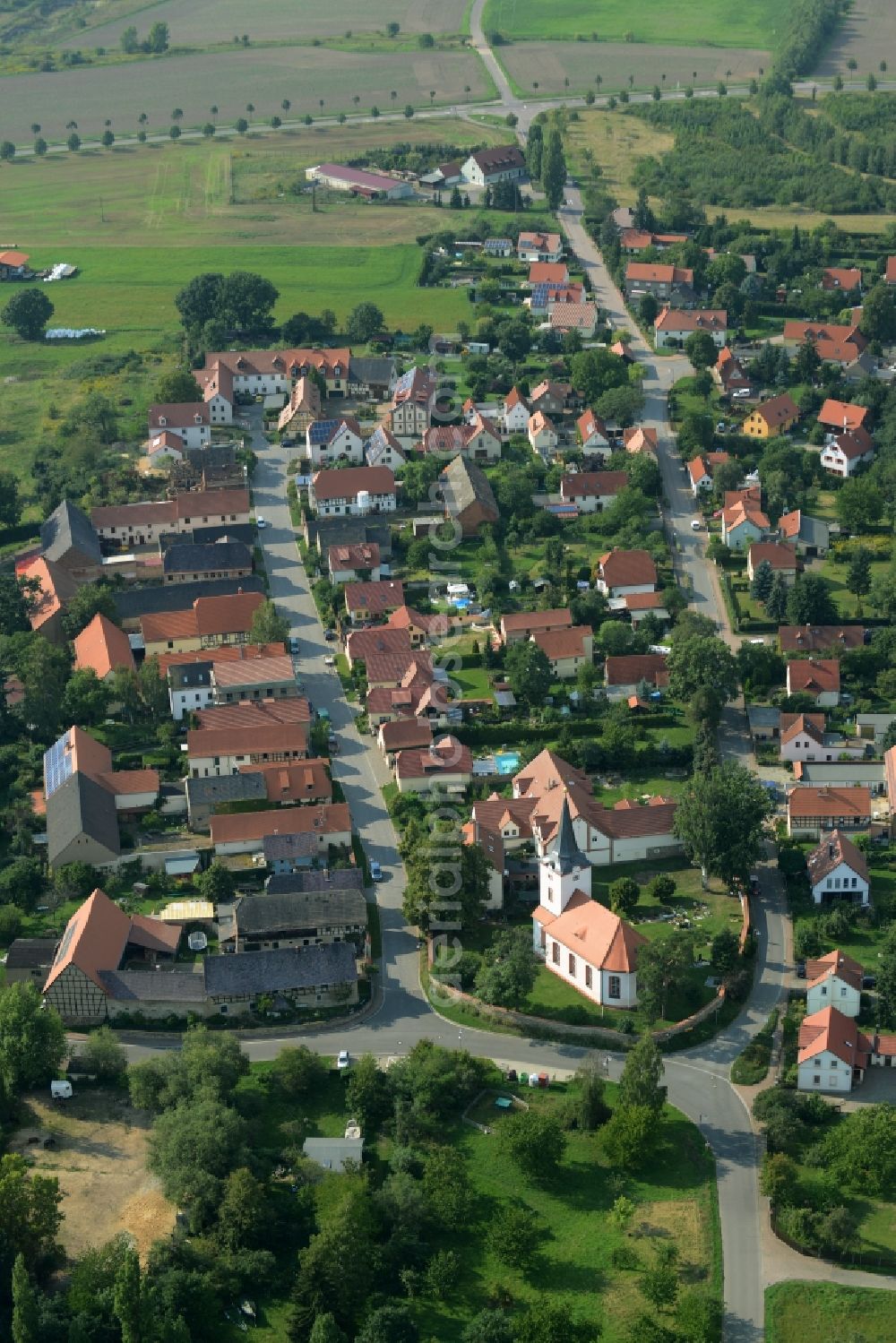 Aerial image Grosspösna - View of Dreiskau-Muckern in the state of Saxony