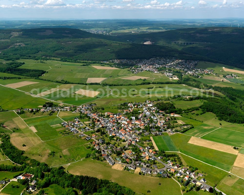 Dörrebach from above - District view of Doerrebach in the state Rhineland-Palatinate