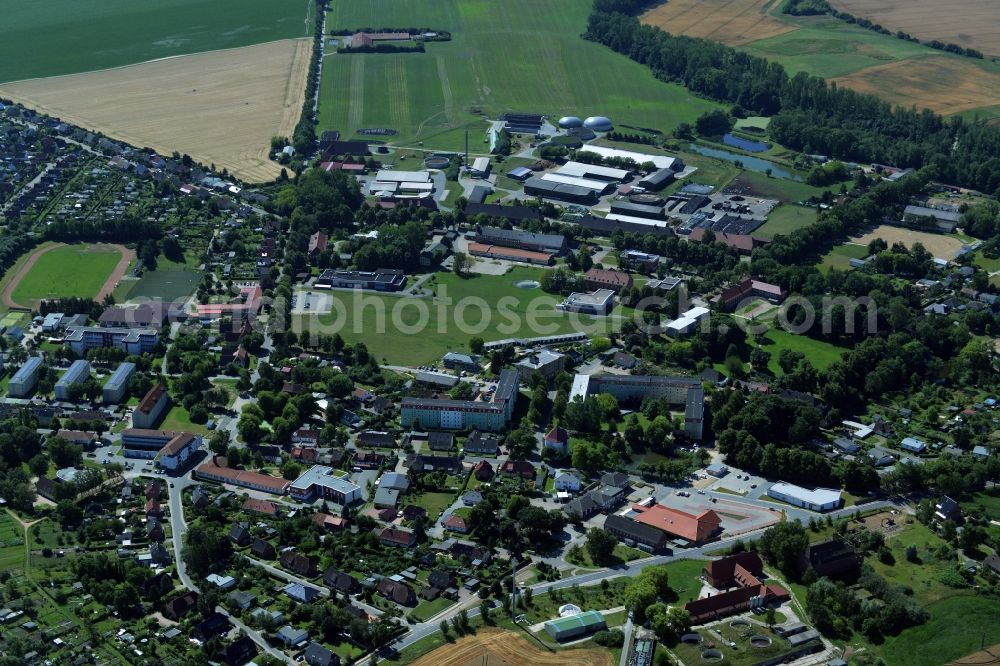 Aerial image Dummerstorf - Town View of the streets and houses of the residential areas in Dummerstorf in the state Mecklenburg - Western Pomerania
