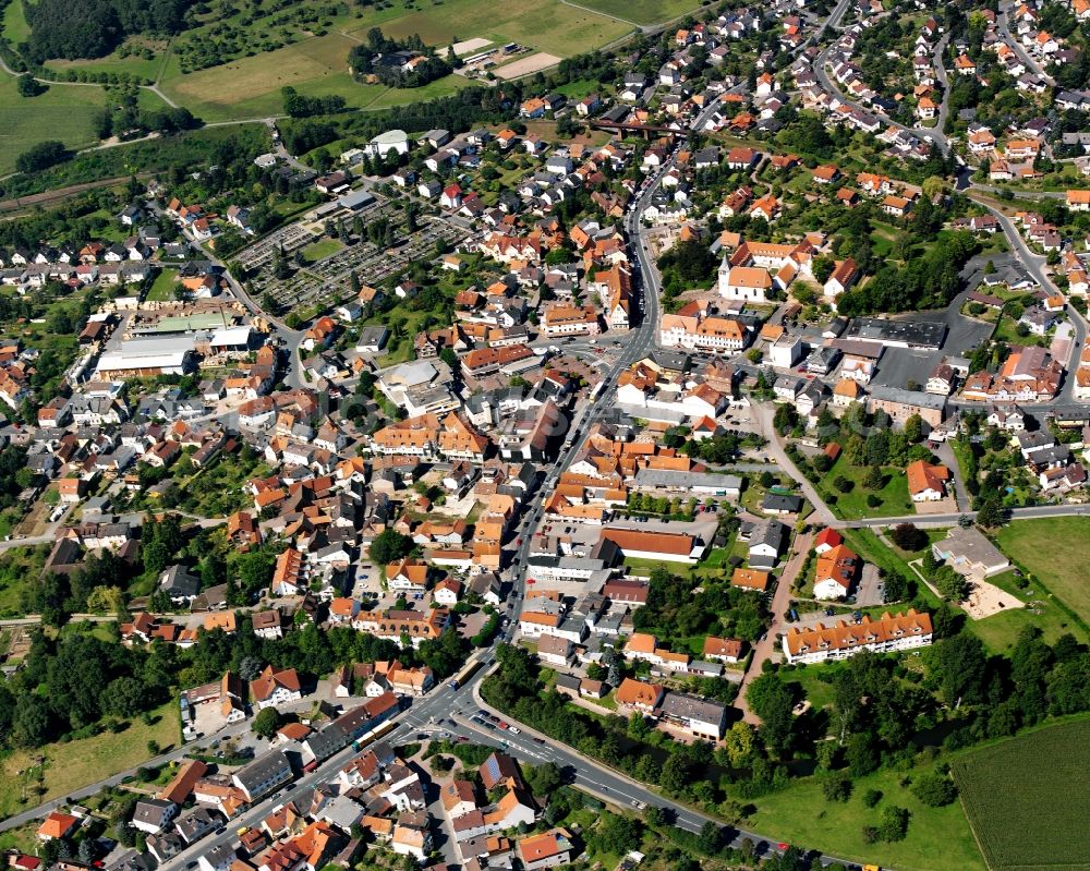 Dusenbach from the bird's eye view: Town View of the streets and houses of the residential areas in Dusenbach in the state Hesse, Germany