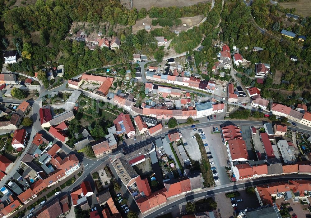 Aerial photograph Eckartsberga - Town View of the streets and houses of the residential areas in Eckartsberga in the state Saxony-Anhalt, Germany