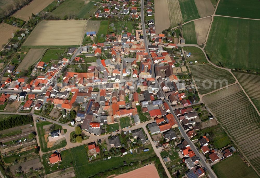 Aerial image Eckelsheim - Townscape of Eckelsheim is a municipality in the district Alzey-Worms in Rhineland-Palatinate