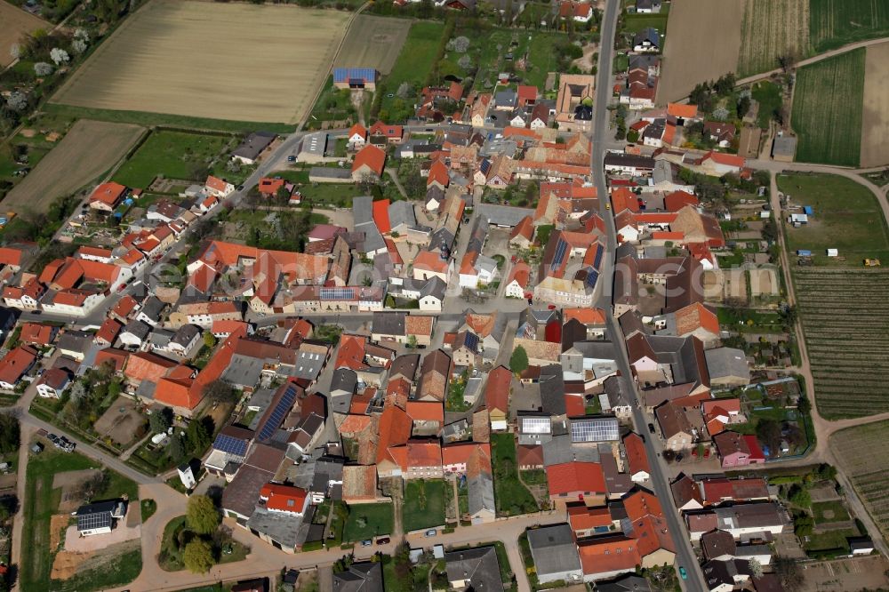 Aerial photograph Eckelsheim - Townscape of Eckelsheim is a municipality in the district Alzey-Worms in Rhineland-Palatinate