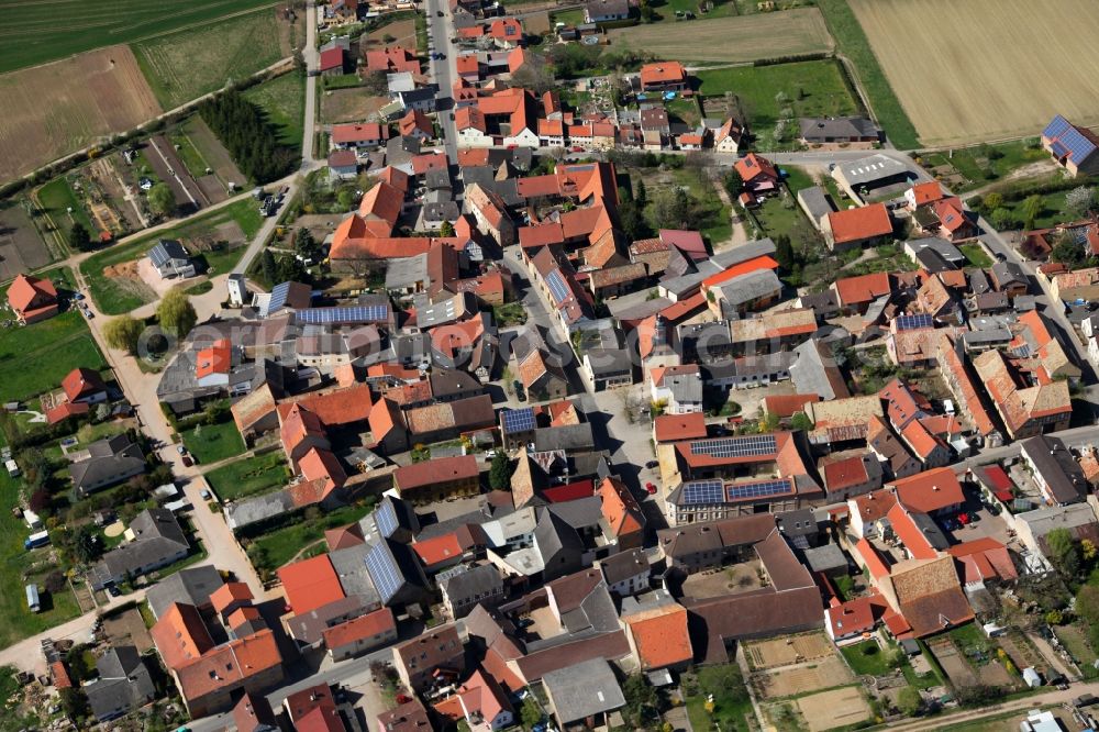 Eckelsheim from the bird's eye view: Townscape of Eckelsheim is a municipality in the district Alzey-Worms in Rhineland-Palatinate