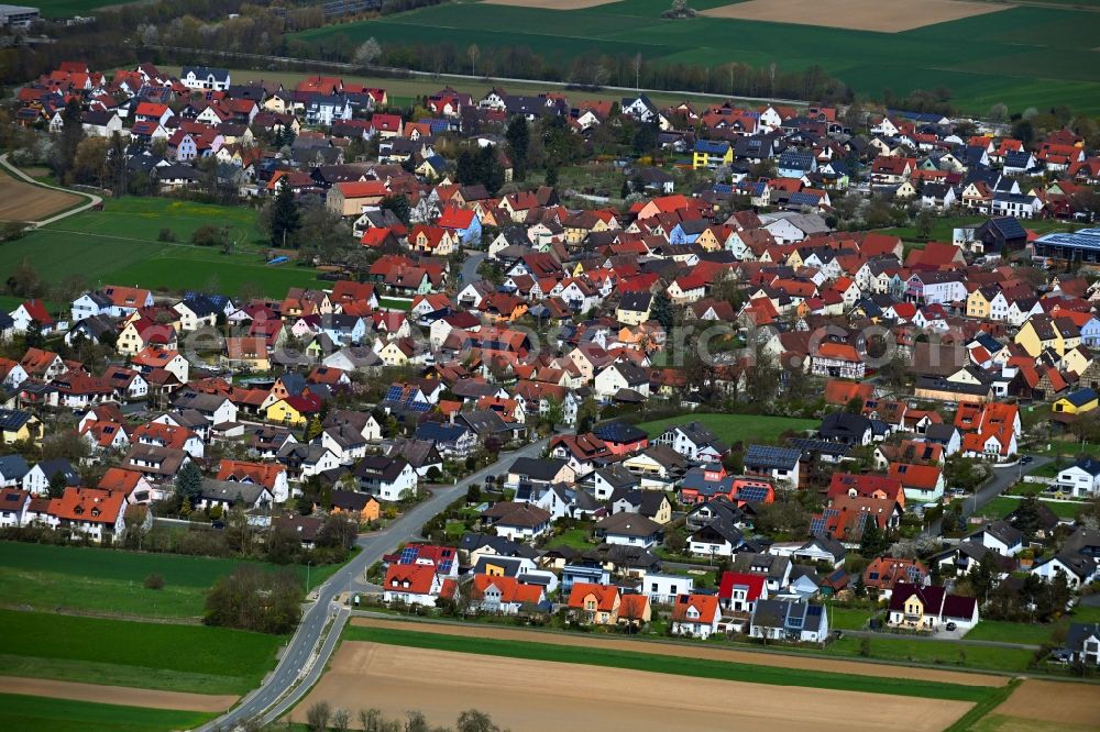 Aerial image Eggolsheim - Town View of the streets and houses of the residential areas in Eggolsheim in the state Bavaria, Germany