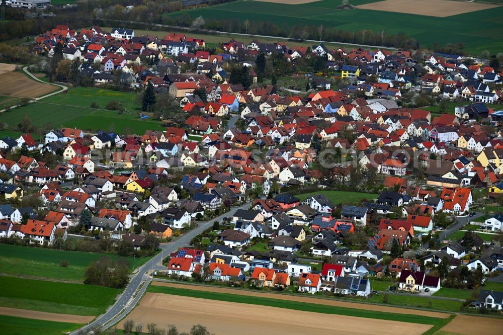 Aerial photograph Eggolsheim - Town View of the streets and houses of the residential areas in Eggolsheim in the state Bavaria, Germany