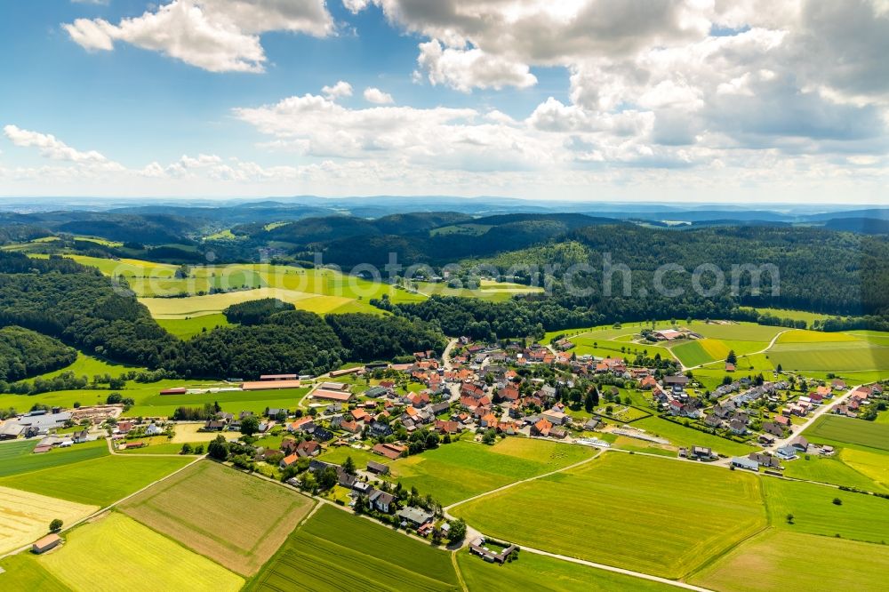 Aerial image Eimelrod - Town View of the streets and houses in Eimelrod in the state Hesse, Germany