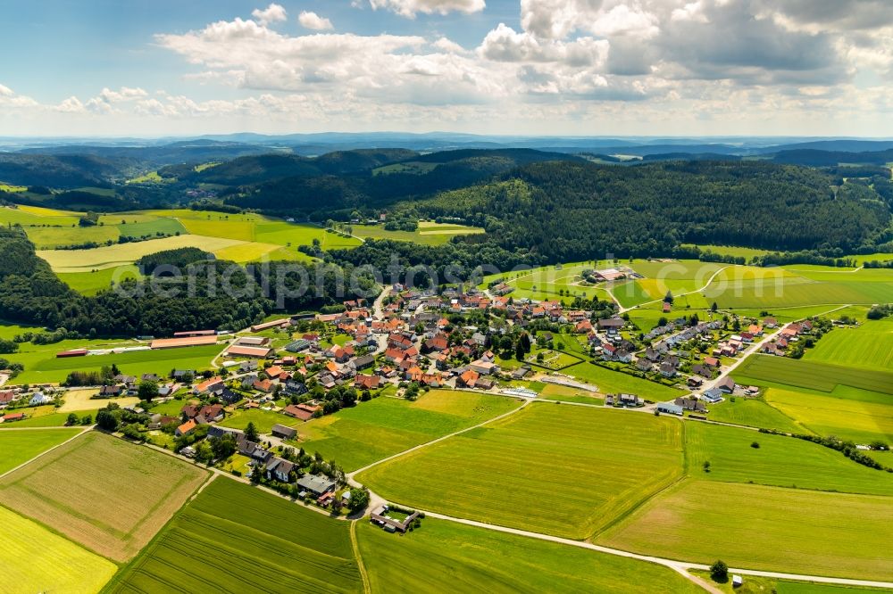 Aerial photograph Eimelrod - Town View of the streets and houses in Eimelrod in the state Hesse, Germany