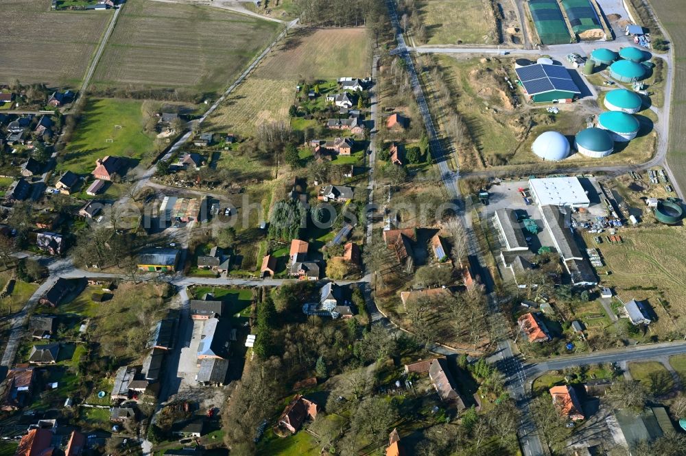 Aerial image Eimke - Town View of the streets and houses of the residential areas in Eimke in the state Lower Saxony, Germany